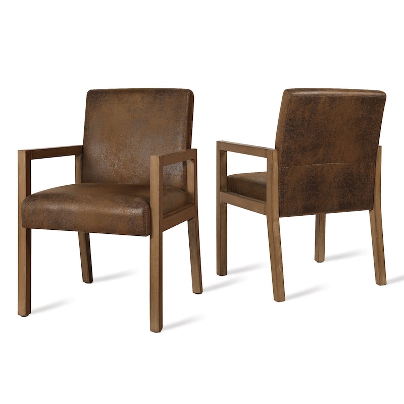 Wood Accent Chair Upholstered Armchair, Set of 1/2 - 20.9"W x 23.6"D x 33"H