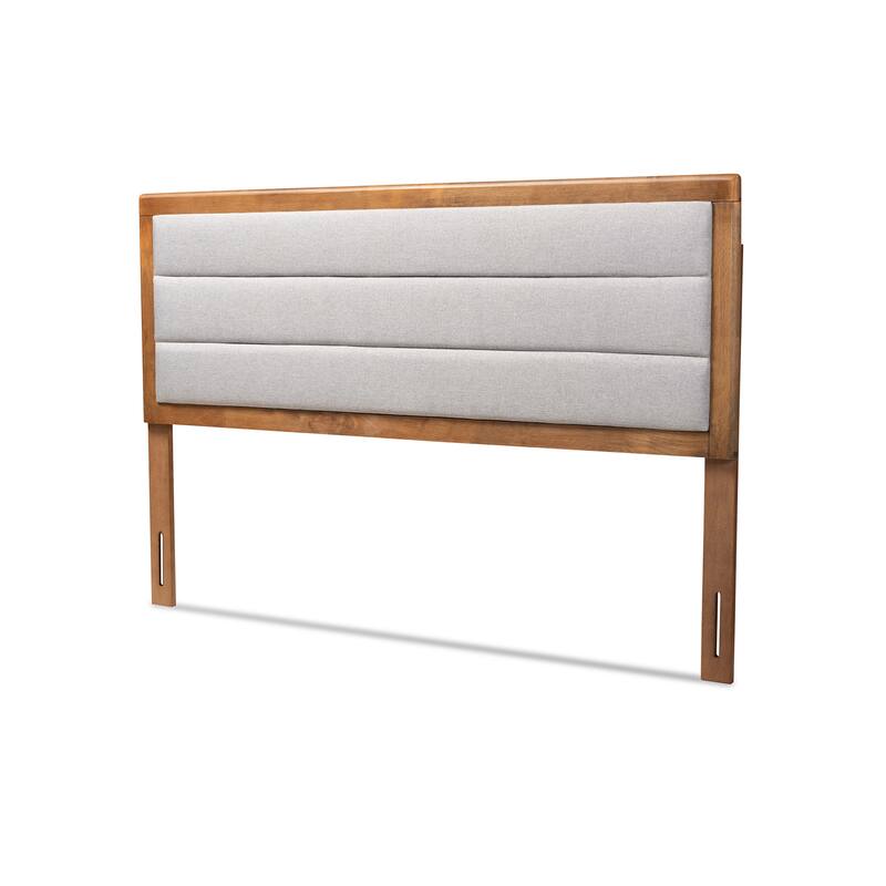 Dexter Modern and Contemporary Fabric and Wood Headboard-Light Grey - Queen