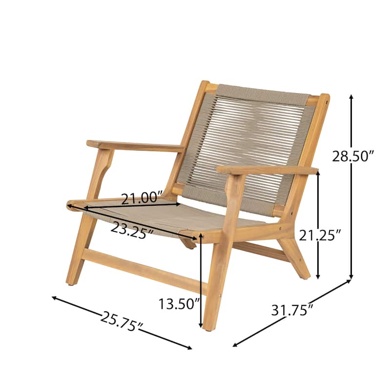 Christopher Knight Home- Blake Outdoor Acacia Patio Club Chair Set of 2