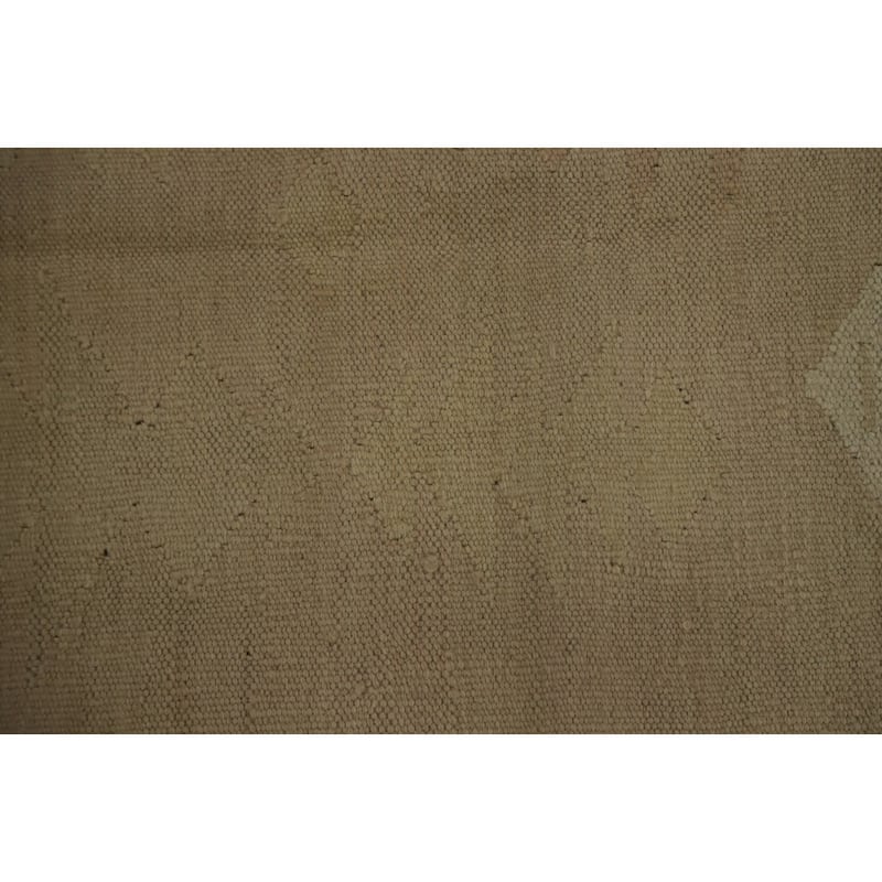 Hand Woven Oriental 100% Wool Carpet Southwestern Tribal Beige & Ivories Kilim Area Rug - 6' 2'' X 4' 2''