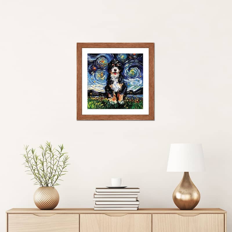 iCanvas "Bernedoodle Night" by Aja Trier