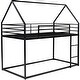 preview thumbnail 6 of 7, Twin over Twin House Shape Bunk Bed with Protective Fence, Metal Kids Bed Frame with Built-in Ladder, Black