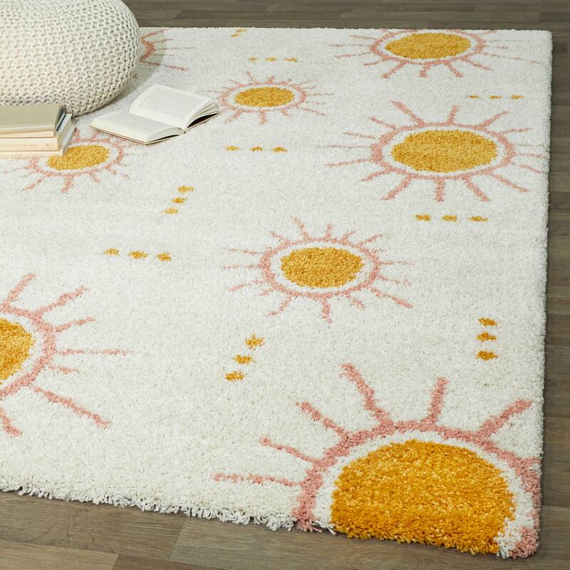 Mod-Tod Sun Spot Kids Area Rug - 3'11" x 5'7" - Cream