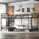 preview thumbnail 1 of 12, Quad Bunk Bed for 4 Kids, Heavy Duty Metal Twin Bunk Bed Frame, Detachable Triple Bunk Bed Black