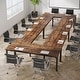 preview thumbnail 39 of 49, 6.5FT Conference Meeting Seminar Business Table Set for 16-20 Person (Set of 6) Brown+Black