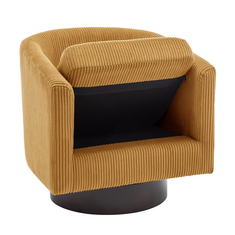 Modern Round Swivel Accent Chair Set of 2 Barrel Chair for Living Room