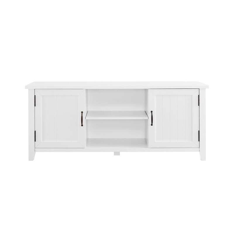 Multifunctional Classic Grooved-Door TV Stand Spacious Storage Space