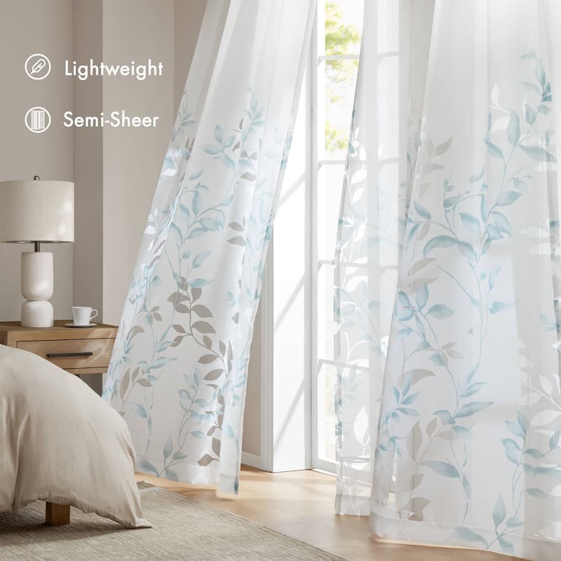 Madison Park Vera Burnout Printed Curtain Panel Single