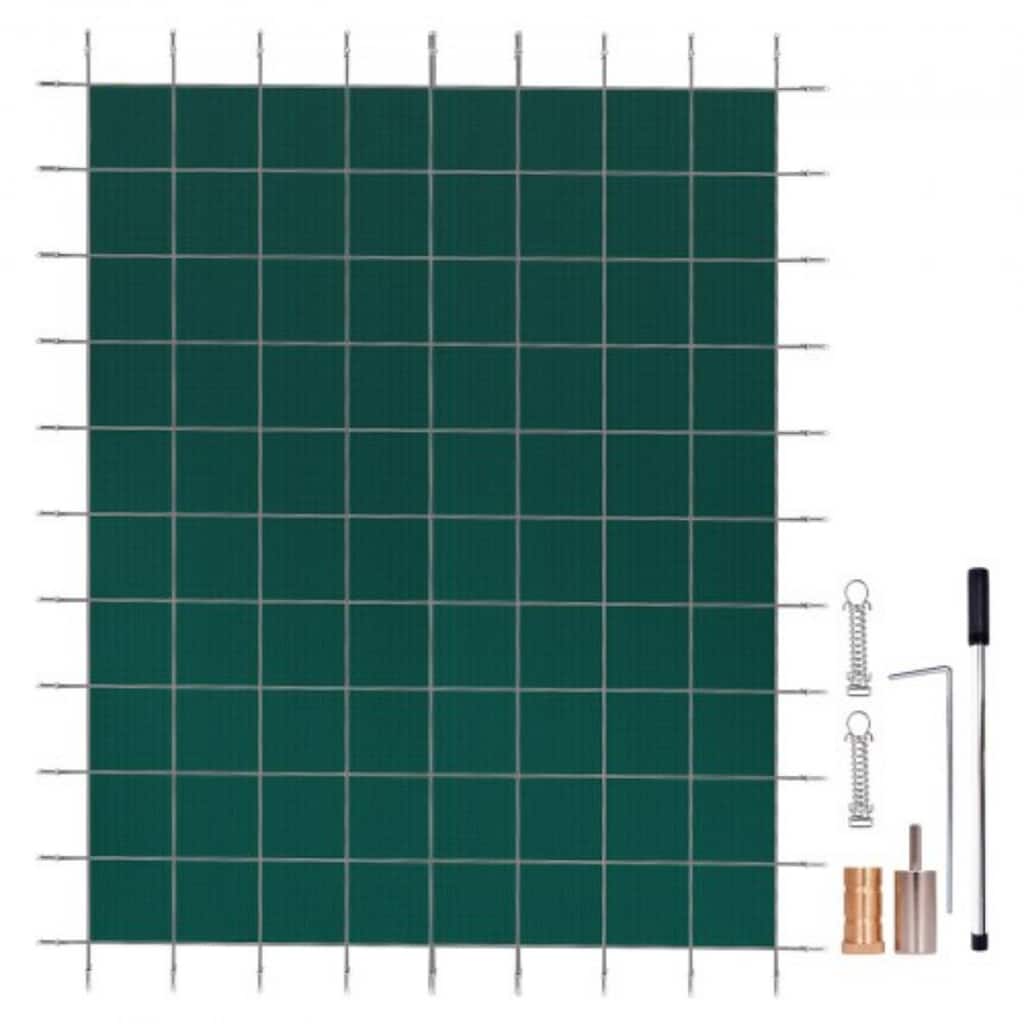 14x26ft Rectangle Inground Pool Safety Cover Green Mesh Winter Cover - 192 x 336 Inch