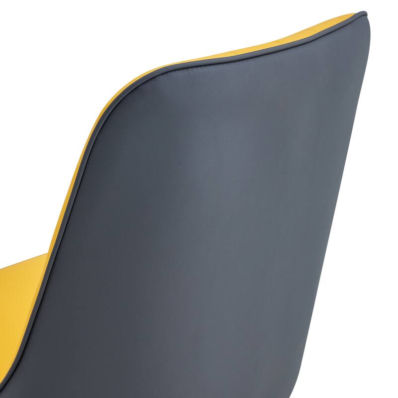 Modern Faux Leather Dining Chair Set of 4, Upholstered Kitchen Side Chair with Metal Legs Armless Chair for Living Room