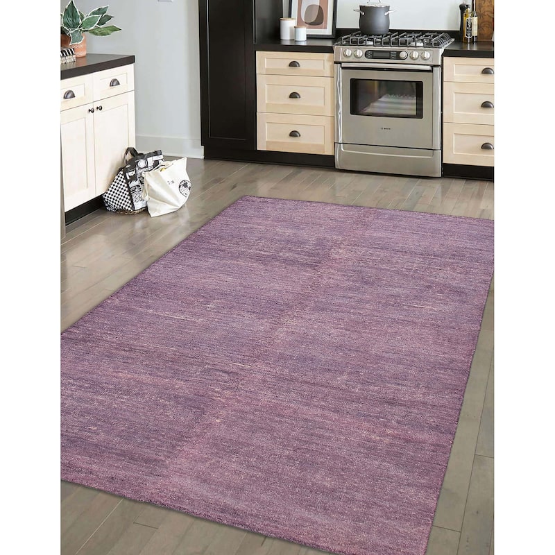 ECARPETGALLERY Hand-knotted Loreto Purple Silk Rug - 9'7 x 14'9