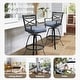 preview thumbnail 26 of 77, Outdoor Patio Bar Stools Aluminum Swivel Bar Chair with Sunbrella Cushion - 21.7 in W x 16.5 in D x 46 in H