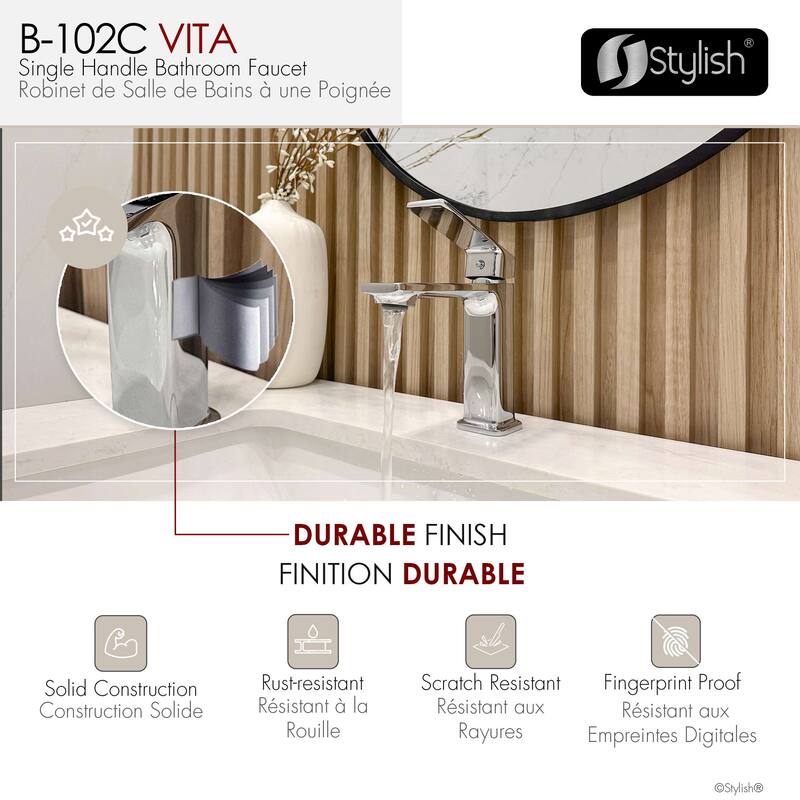 Stylish Vita Single Handle 6" Bathroom Faucet B-102C & B-102N