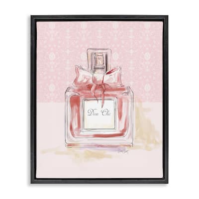Stupell Diva Chic Pink Perfume Framed Floater Canvas Wall Art Design By Carol Robinson