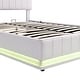 preview thumbnail 8 of 34, PU Leather Upholstered Platform Bed with Hydraulic Storage System,LED Light,Sockets and USB Ports