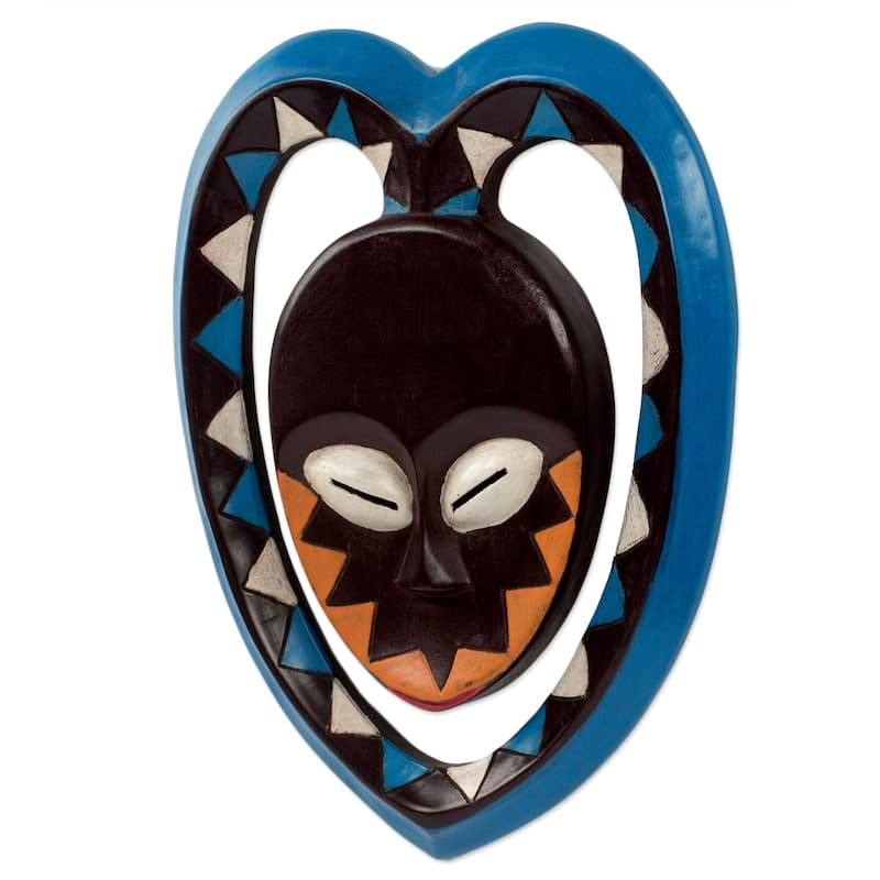 Novica Handmade Kwele Mask I African Wood Mask