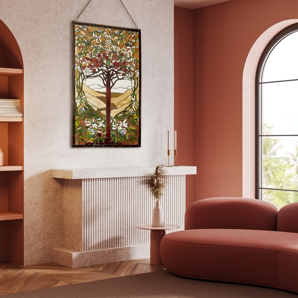 River of Goods 48-Inch Grand Tree of Life Tiffany-Style Stained