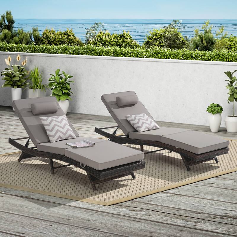 GDFStudio - Ainsley Outdoor Recliner Set for Garden, Patio, and Poolside Lounging