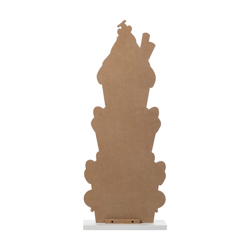 Glitzhome 35.25"H Wooden Christmas Gingerbread House Porch Decor - Pink