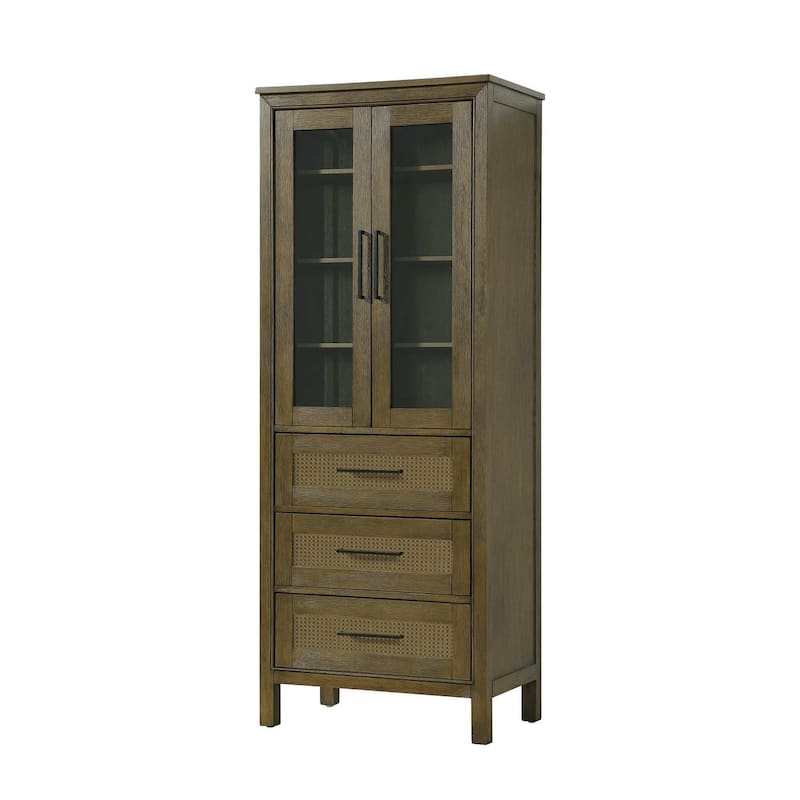 Winslow 16-28 Inch Bath Storage Glass Cabinet