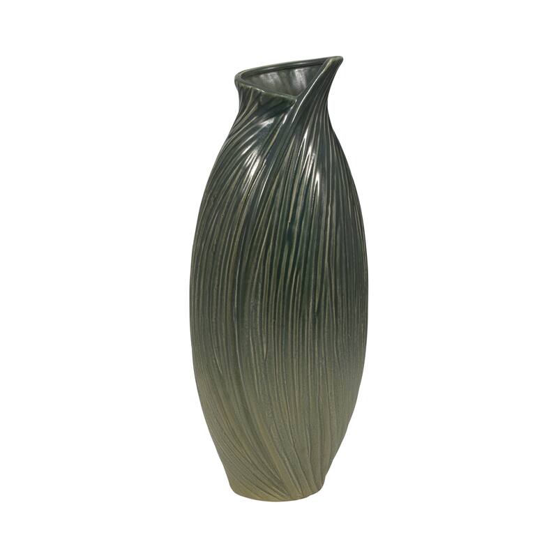 Ceramic Stylish Rubpert Contemporary Vase - Green