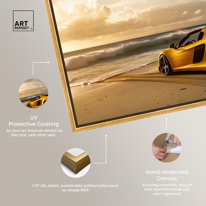Beach Sports Car Canvas by Art Remedy