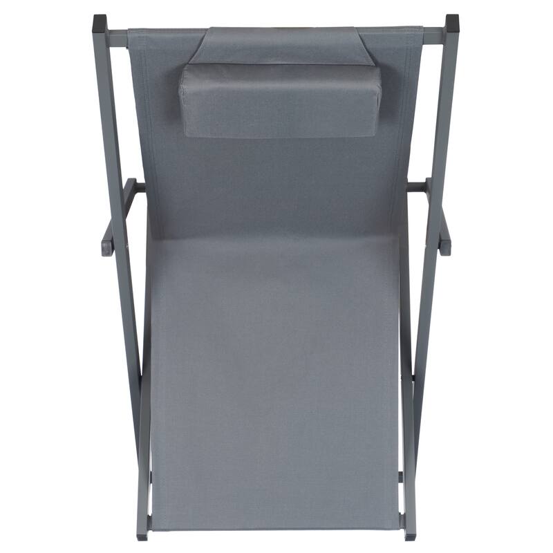 SAFAVIEH Outdoor Charlee Set of 2 Sling Chairs - 42" W x 26" D x 31" H - 42Wx26Dx31H