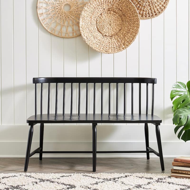 Capeside Cottage Spindle Back Dining Bench - Black