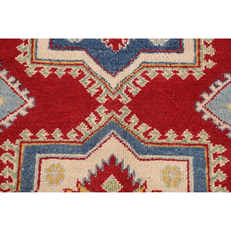 Kazak Area Rug Hand-Knotted Traditional Wool Carpet - 5'2" x 6'4"