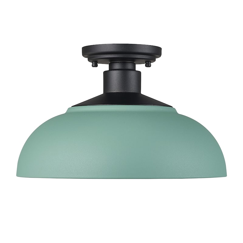 Levitt 13.625" Wide 1-Light Natural Black Outdoor Semi-flush