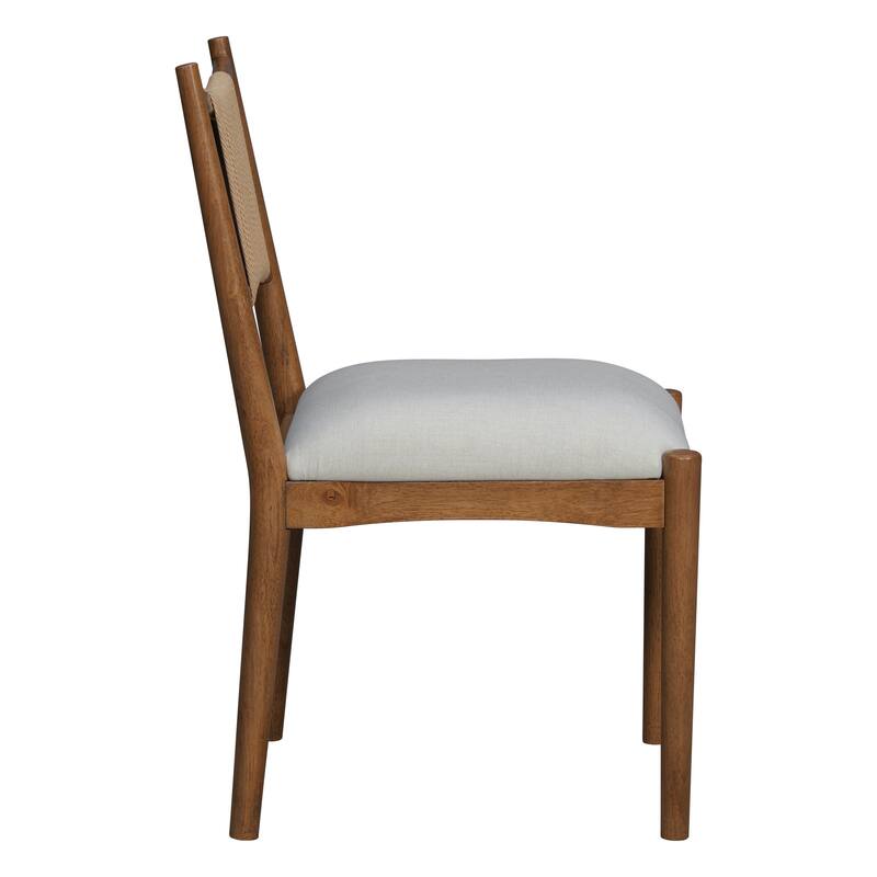 Christopher Knight Home - Mid-Century Set of 2 Upholstered Dining Chair with Woven Paper Rope Back