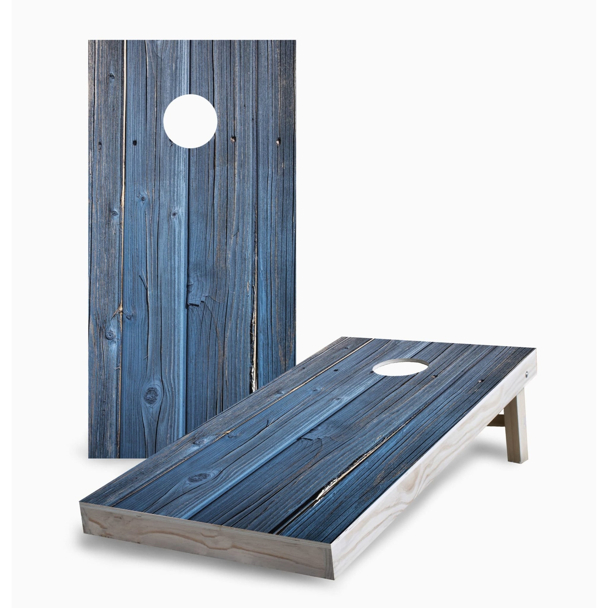 Blue Wood Regulation 2x4 Cornhole Game Set