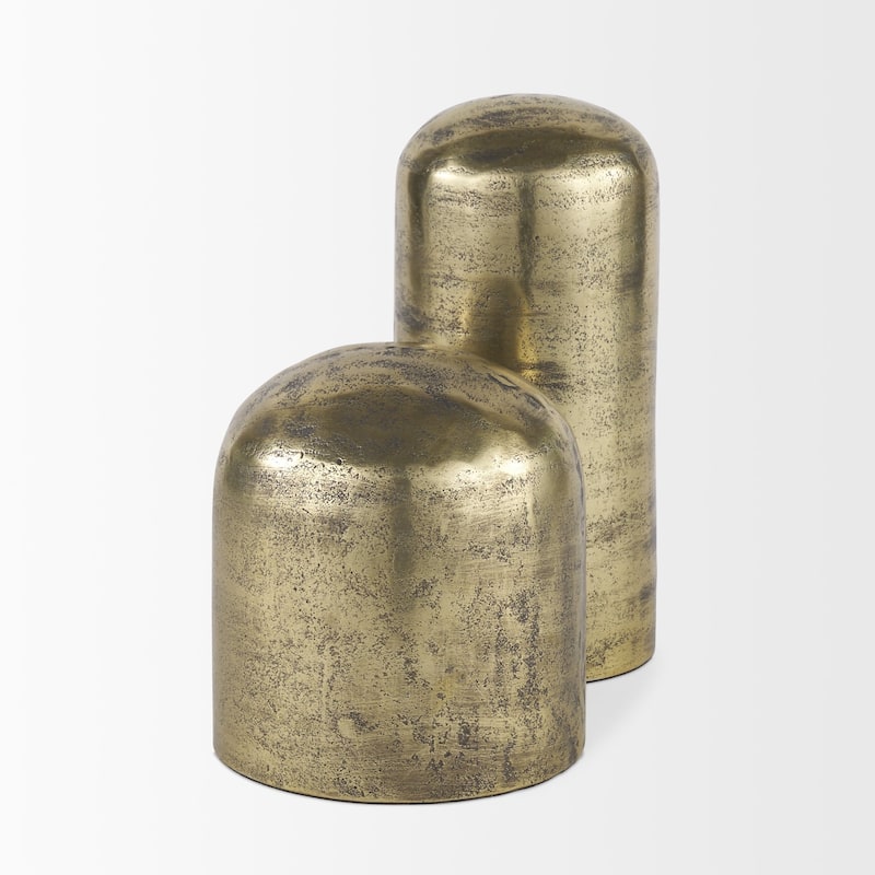 Quonset Antiqued Brass Aluminum Metal Decorative Object (10")