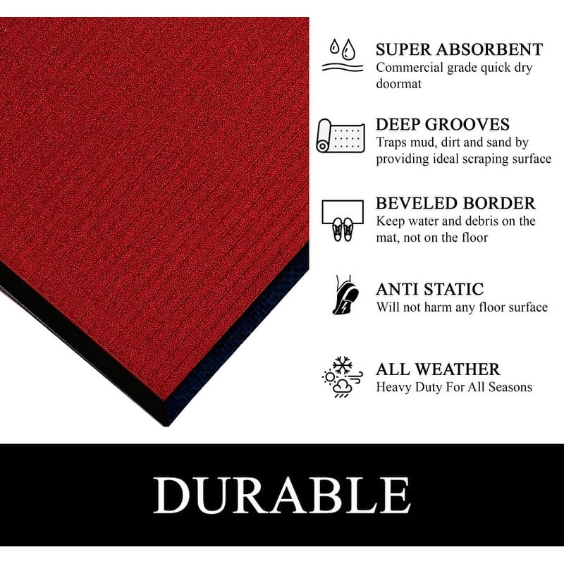 A1HC New Durable and Versatile Polypropylene Rubber Door Mat All Weather Inside Outside Door Mat