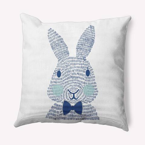 Monochrome Bunny Easter Decorative Throw Pillow