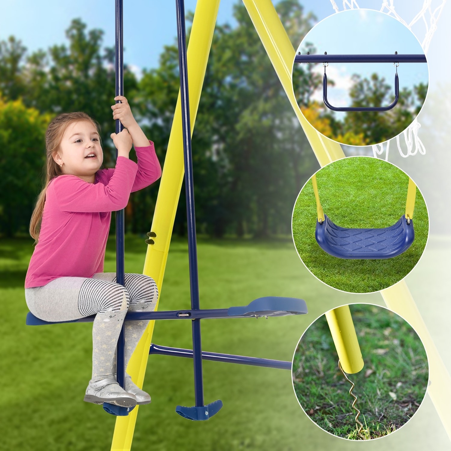 Wooden swing set with seesaw deals