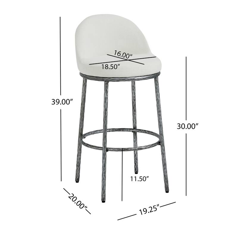 Christopher Knight Home - Altea Modern Upholstered Bar Stool with Forged Metal Legs, Set of 2