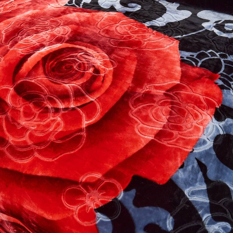 2 Ply Rose Crystal Velvet Blanket 2 Double-sided Design Blanket 7.5-8.5lbs