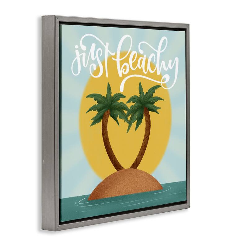 Stupell Just Beachy Tropical Island Framed Floater Canvas Wall Art Design By Sarah Hickman