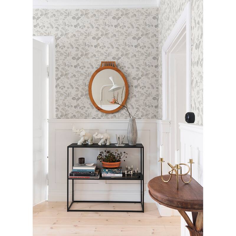 A-Street Prints Magdalena Light Grey Dandelion Wallpaper