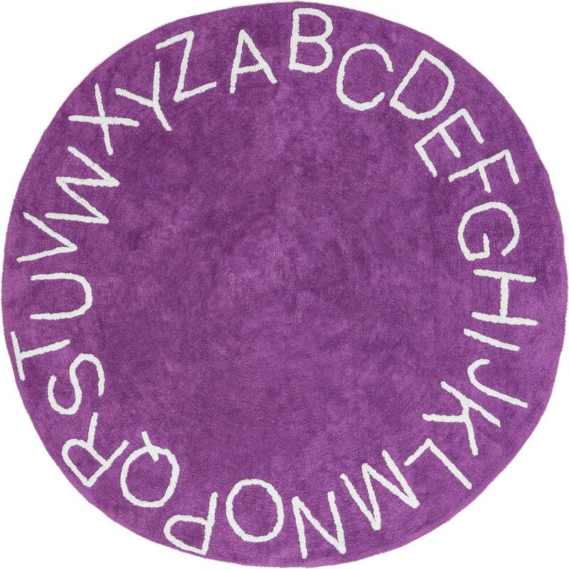 Nuloom Alphabet SpinClean Washable Round Rug