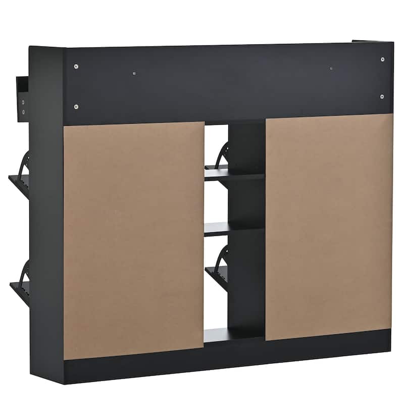 Modern Shoe Cabinet with 4 Flip Drawers