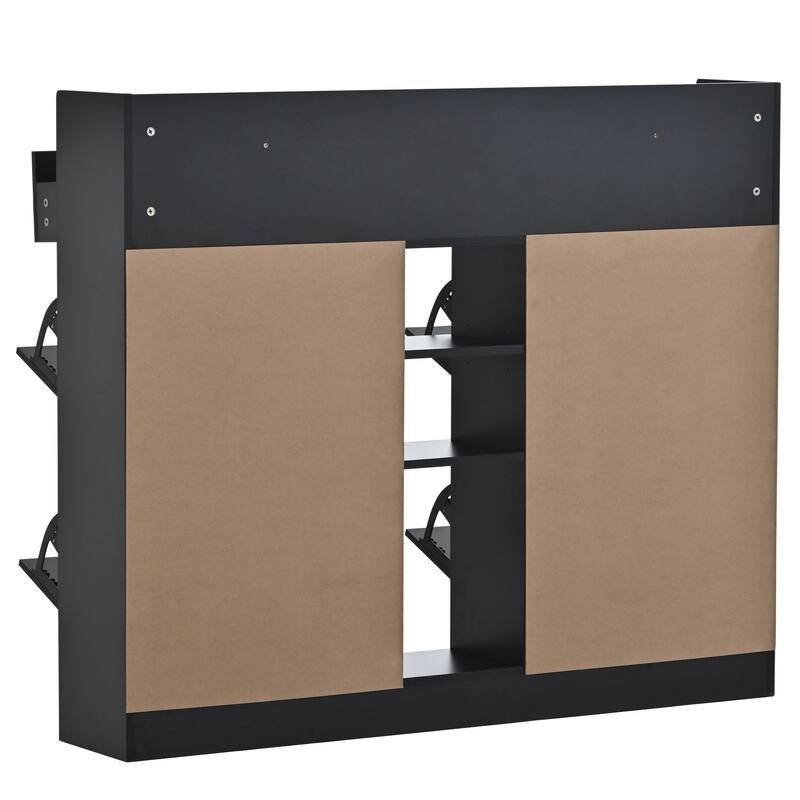 Slim Entryway Shoe Rack with 4 Drawers, Shoe Cabinet for Hallway or Mudroom Storage Solutions