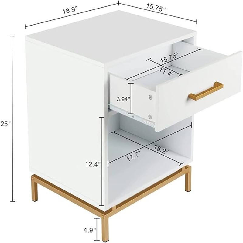 Wood Nightstand 25in H