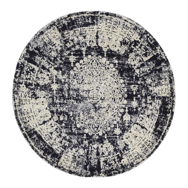 Noori Lagoon Emilie Rug - 4'5" x 4'5" - Navy/Beige