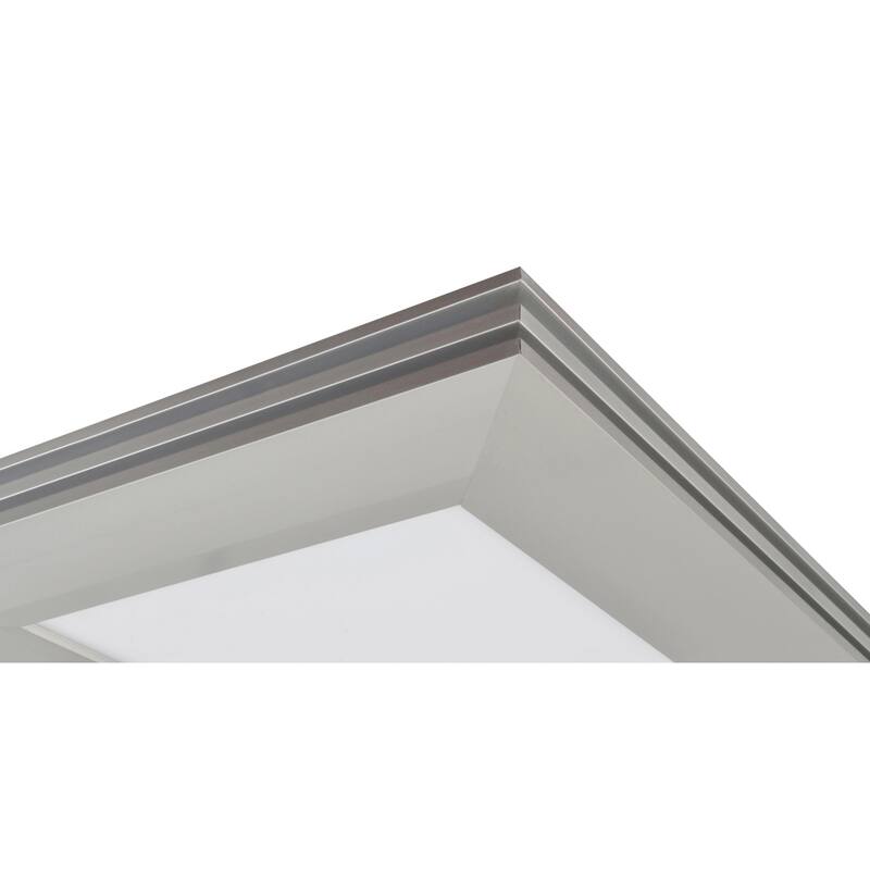 Sloane 15-inch ADA Satin Nickel LED Square Flush Mount, White Acrylic Shade