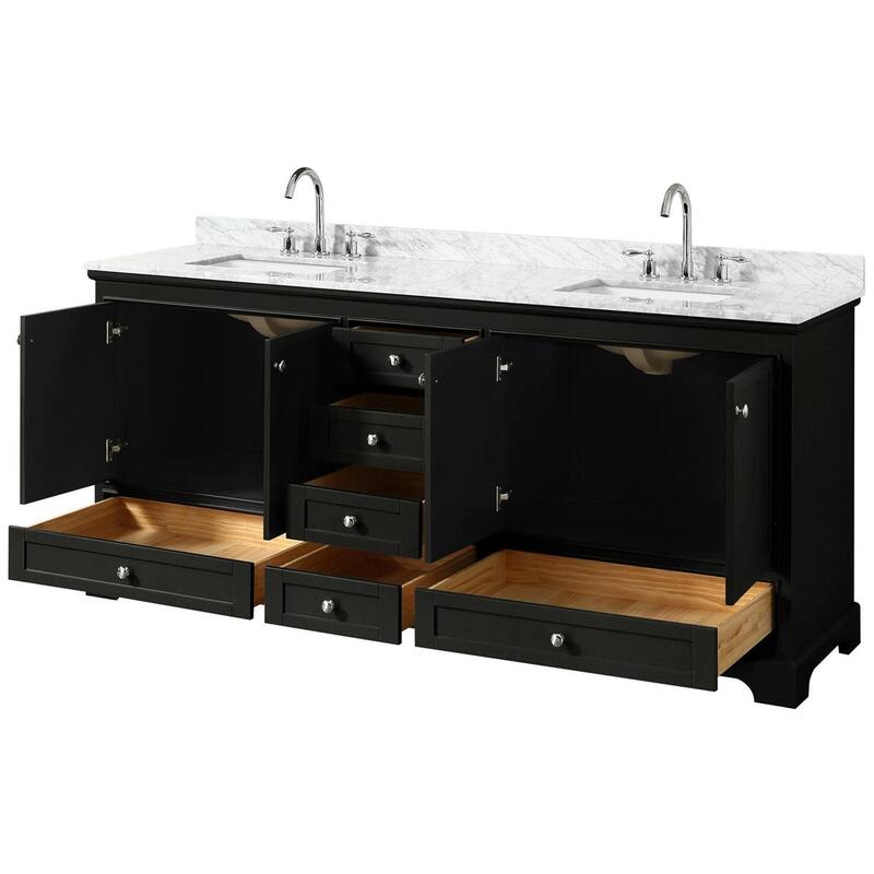 Wyndham Collection Deborah 80" Free Standing Double Vanity Set with