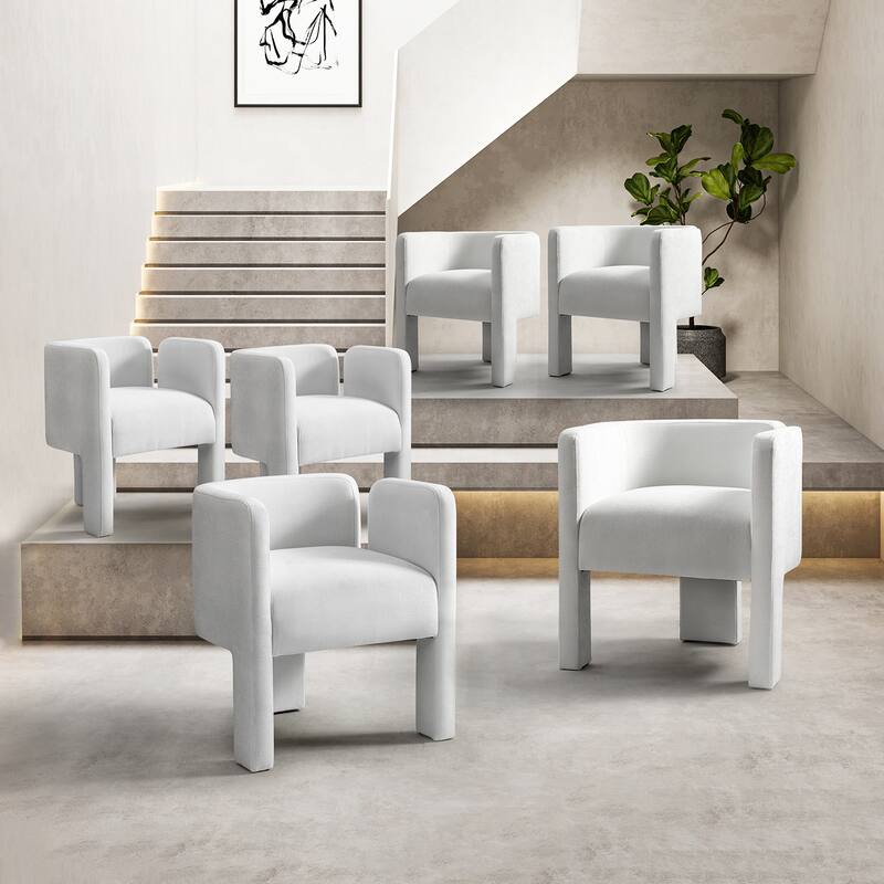 Eugen Modern Low Back Dining Chair with Three-legged Design Set Of 6 By HULALA HOME