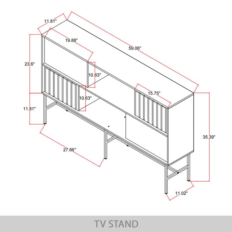 CraftPorch Modern Wooden TV Stand Console