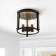 preview thumbnail 1 of 0, SAFAVIEH Lighting Binsor 3-light LED Flush Mount - 12"W x 12"D x 10"H